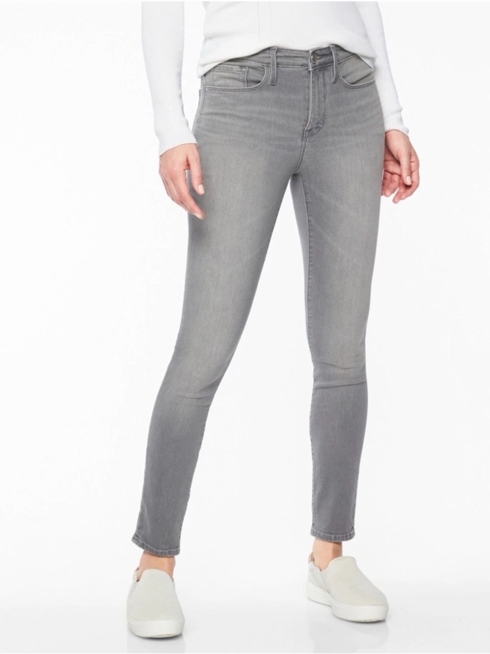 Athleta Sculptek Skinny Jean Quartz Grey Wash size 12 petite